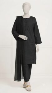 all black solid lawn 3pc set