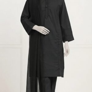 all black solid lawn 3pc set